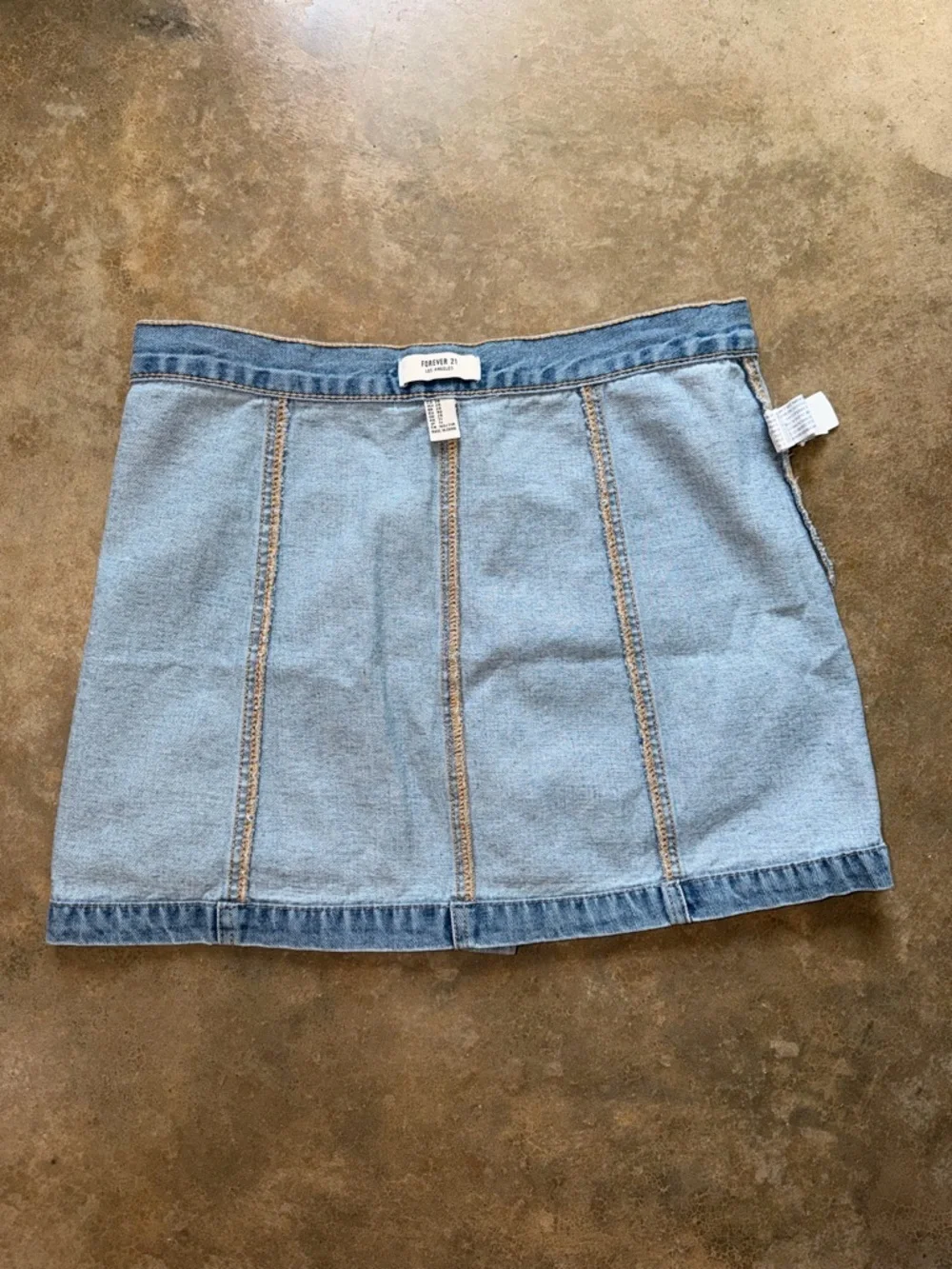 Button Front Denim Mini Skirt - Size 28 - Picture 5 of 8